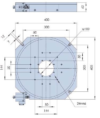 PX110-400 精密型電動旋轉(zhuǎn)臺（蝸輪蝸桿）旋轉(zhuǎn)臺 任意角度分度盤