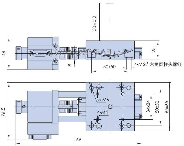 PJ110-15 精密型電動(dòng)角位臺(tái)（蝸輪蝸桿） ±15° 臺(tái)面尺寸65*65