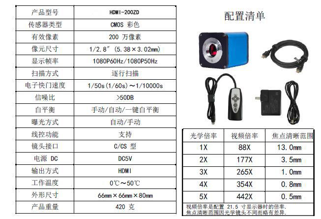 HDMI-200ZD 自動對焦相機 攝像頭 CCD HDMI高清攝像頭 實時對焦