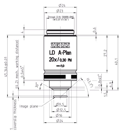 LD "A-Plan" 20x/0.30 Ph1蔡司物鏡熒光顯微鏡物鏡