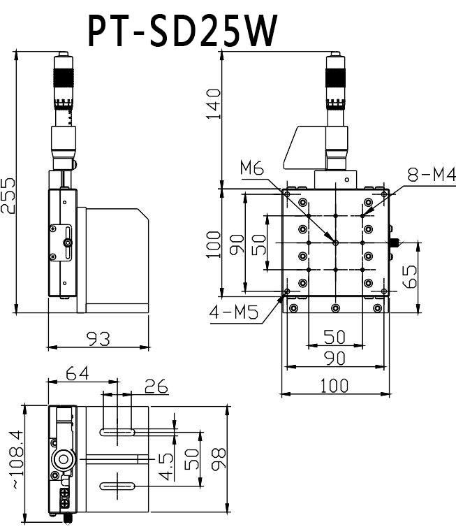 PT-SD25W/25E手動平移臺Z軸升降臺數(shù)顯調(diào)節(jié)升降臺