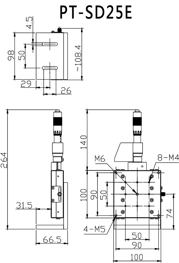 PT-SD25W/25E手動平移臺Z軸升降臺數(shù)顯調(diào)節(jié)升降臺