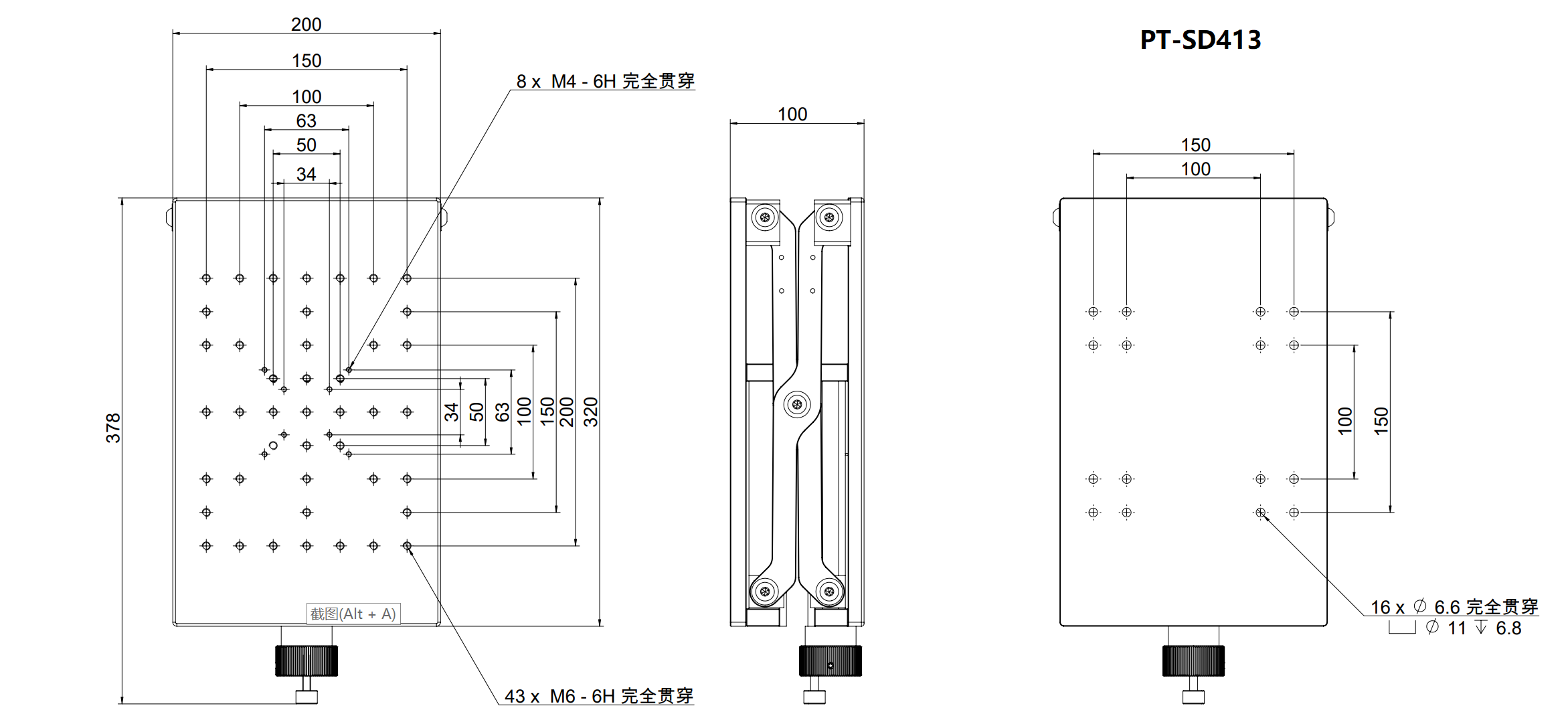 PT-SD413 精密型手動(dòng)升降臺(tái) 手動(dòng)升降臺(tái) 手動(dòng)位移臺(tái) 升降滑臺(tái)