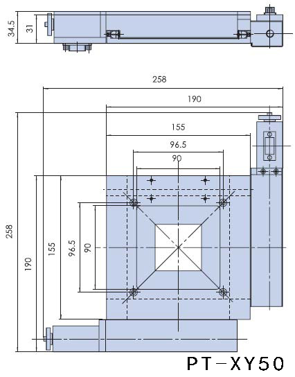 精密型電動平移臺XYZ組合臺Z軸升降XY平臺 PT-XY50 PT-GD401