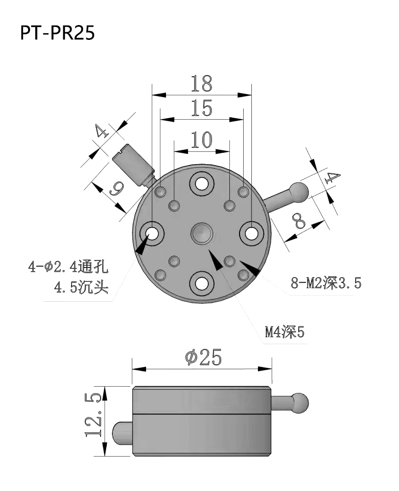 PT-PR25精密型手動(dòng)旋轉(zhuǎn)臺(tái)360度旋轉(zhuǎn)臺(tái)米思米微調(diào)旋轉(zhuǎn)滑臺(tái)