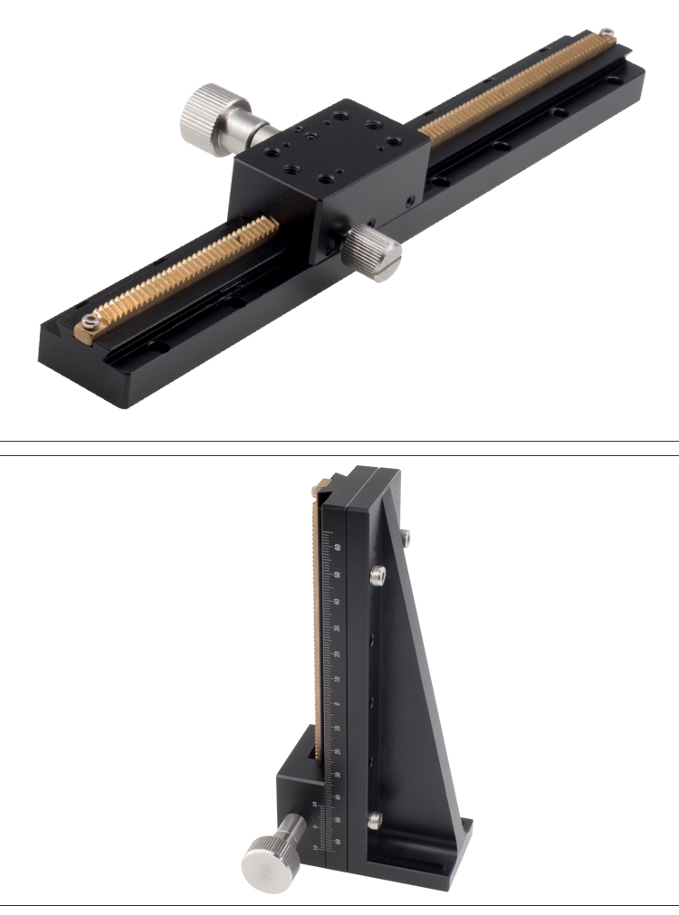 PT-DN25長(zhǎng)行程燕尾槽齒輪齒條滑臺(tái) 手動(dòng)平移臺(tái) 精密位移微調(diào)架