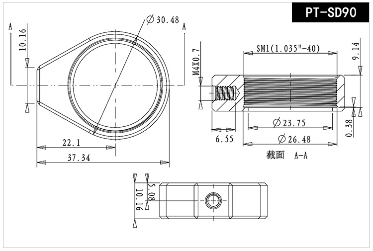 固定式透鏡安裝座光學(xué)鏡架鏡片夾持光具座固定環(huán)濾鏡座 PT-SD90