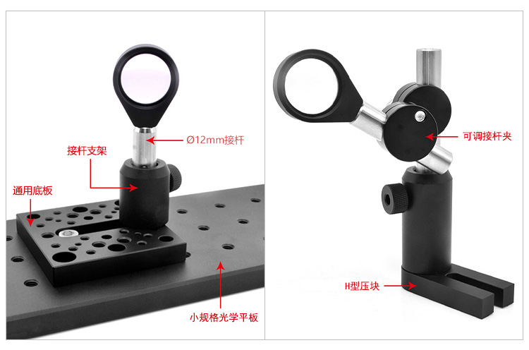 固定式透鏡安裝座光學(xué)鏡架鏡片夾持光具座固定環(huán)濾鏡座 PT-SD90