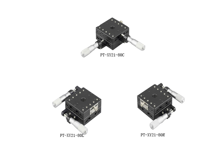 手動高精度XY軸位移臺 PT-XY21-80C/80R/80L 二維精密平移臺 滑臺