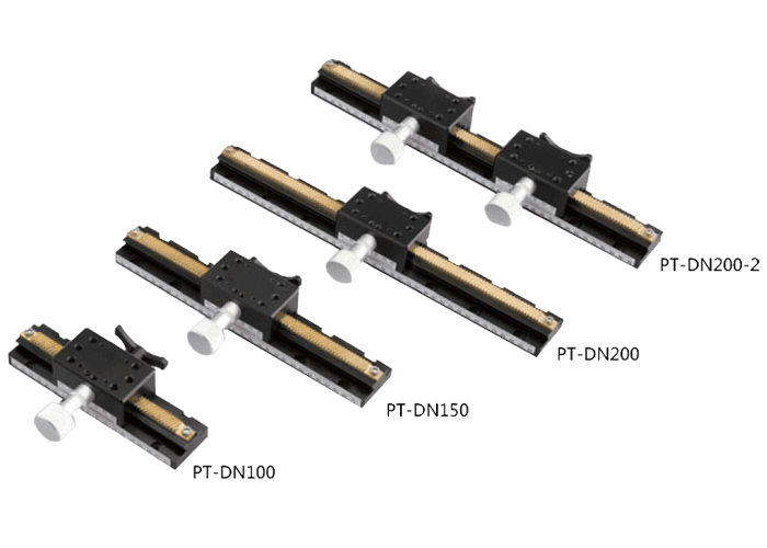 PT-DN100手動平移臺 X軸燕尾式導軌位移臺 單軸精密齒輪齒條滑臺